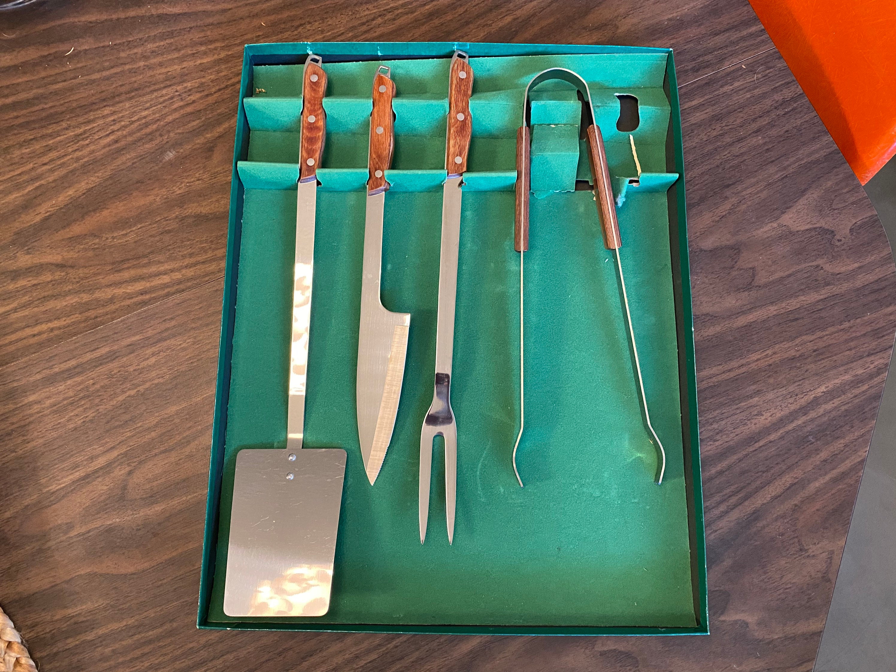 Mid Century Meat Carving Set Maxam Stainless Steel Knife Etsy