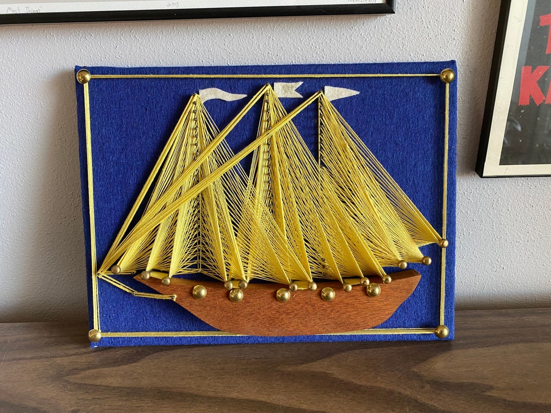 Vintage Clipper Ship String Art: 70s Nautical Wall Decor - Etsy