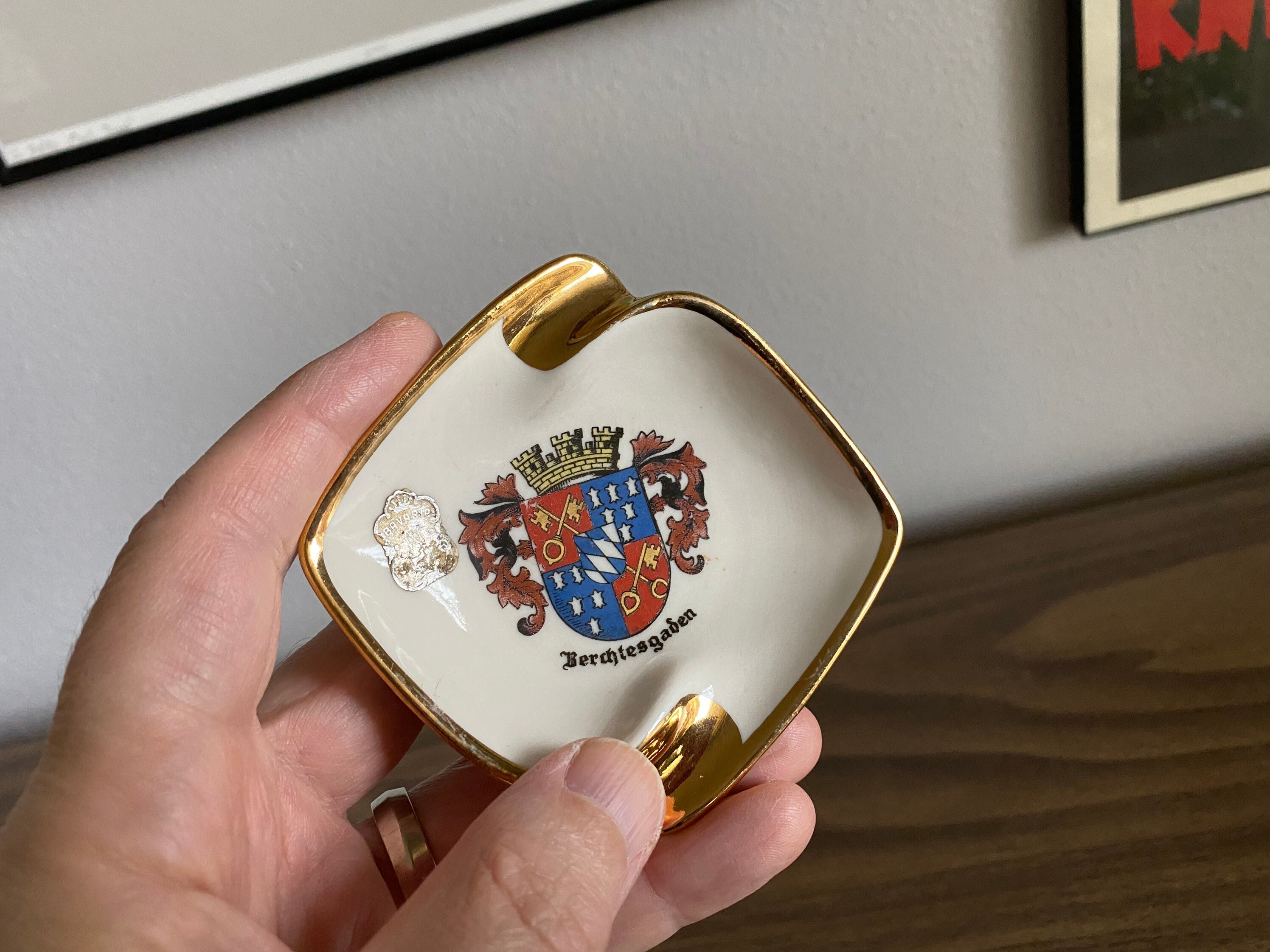 Waldershof Bavaria Ashtray Vintage Gold Accents Etsy