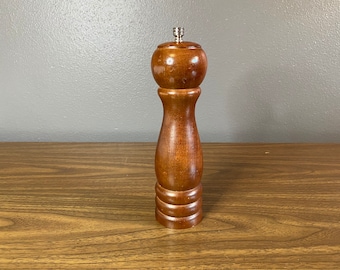 wood pepper mill | grinder vintage mid century