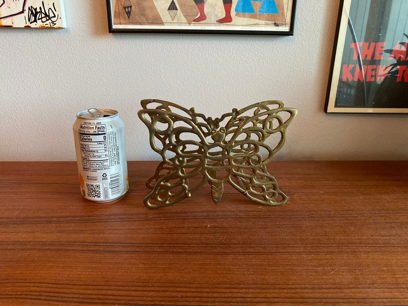 mid century Brass butterfly napkin letter holder