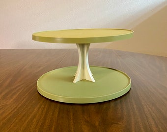 Support à épices rotatif des années 70 | économiseur d'espace de cuisine vert avocat | Rangement de style Lazy Susan