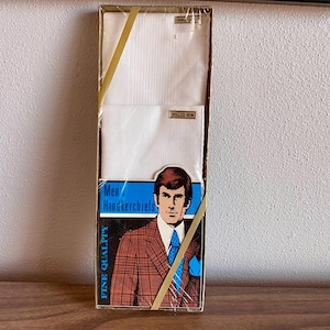 handkerchief set of 2 | rolled hem vintage NIB