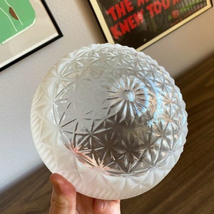 mid century light globe for fixture | round faceted diamond triangle