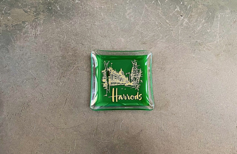 Herrods ashtray | vintage department store trinket dish | mid century graphics 