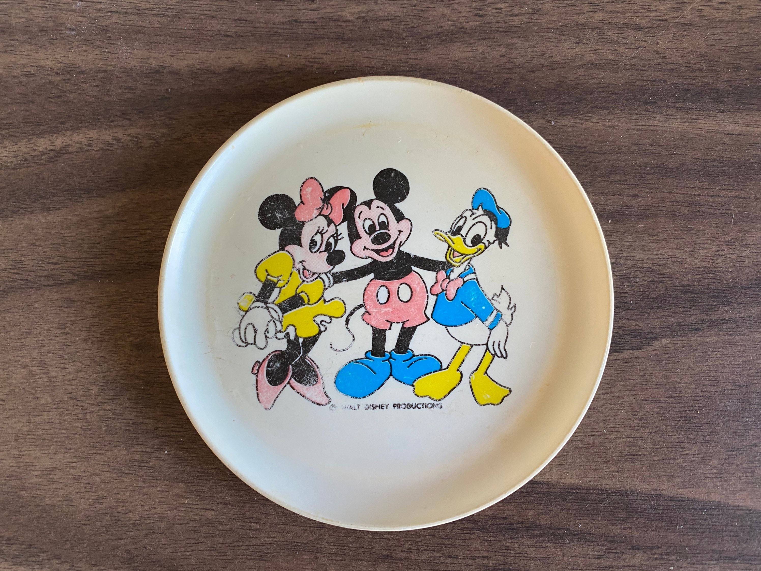 DISNEY MICKEY MOUSE Vintage Style Plate Cup Bowl Silverware Set Kids  Children