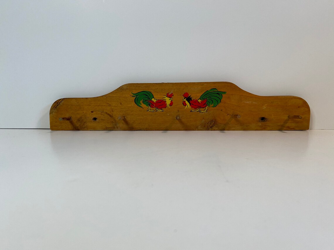 Roaster Key Rack Rooster Key Holder | Kitchen Apron Oven Mitt Hot Pad Hanger | Mid ...