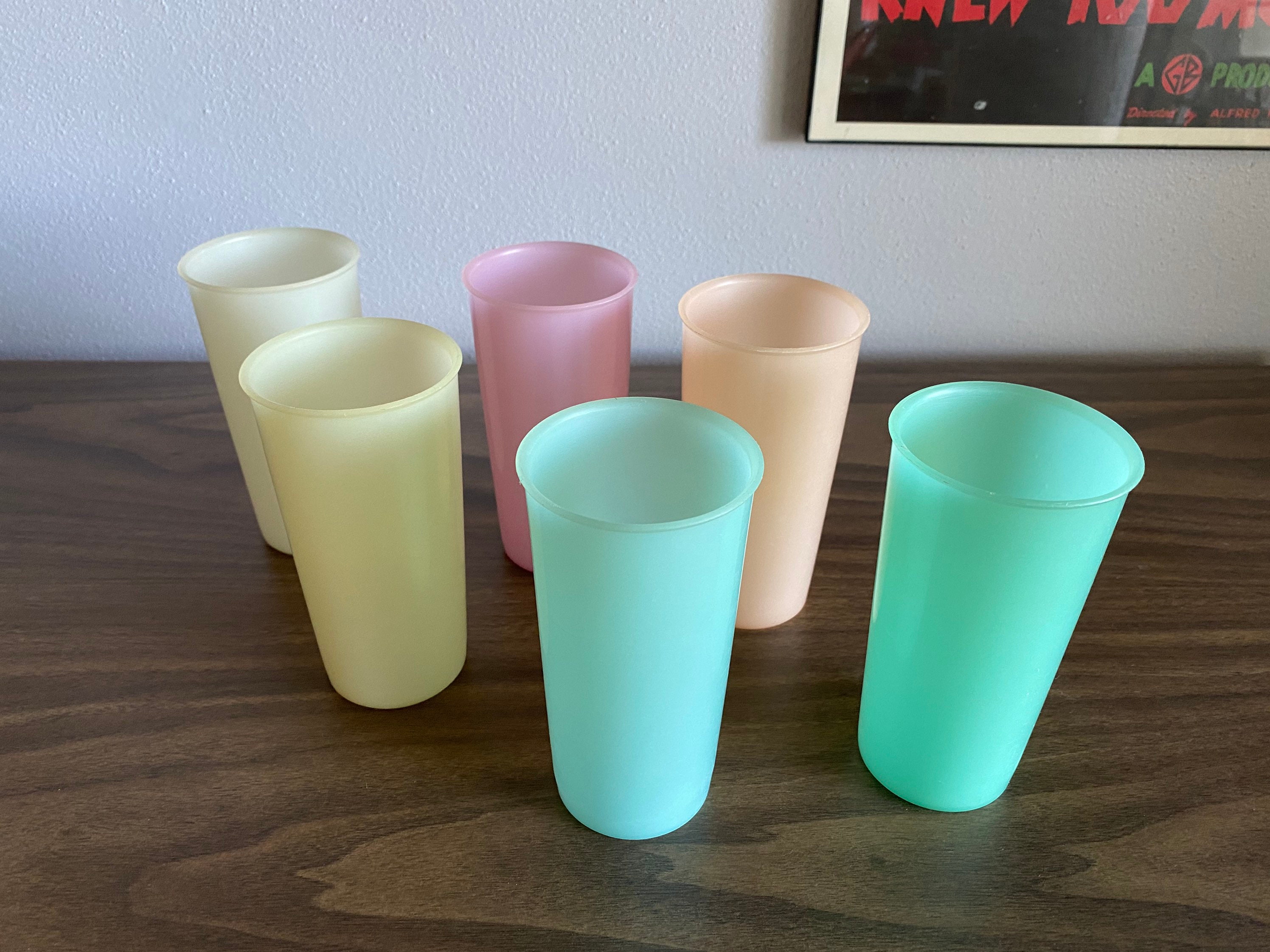 6 Tupperware 116 Tumblers Small Pastel Plastic Cups 