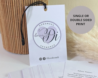 Clothing Tags, Clothing Hang Tags, Business Logo Tags, 8.5x5.5cm, Double Sided