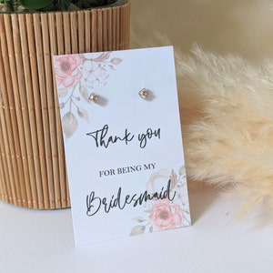 Thank You For Being My Bridesmaid, Earring Cards, Maid Of Honor, Flower Girl, Maid Of Honour, Bridesmaid Wedding Favour