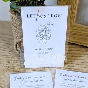 Wildflower Seed Paper Wedding Favours, Mini Heart Plant Seed Favours, Wedding Favours, Let Love Grow, Seed Heart Paper Favours