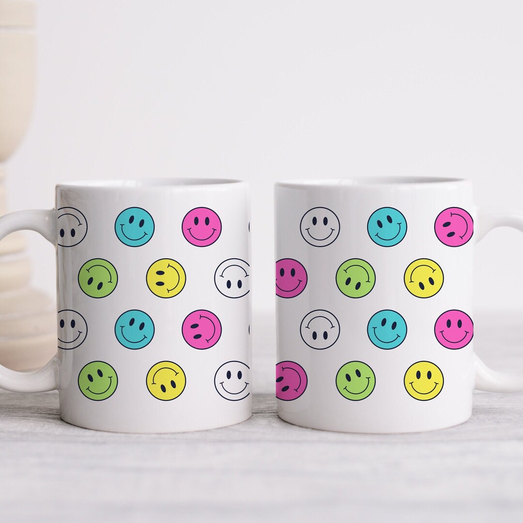 Smiley Face Mug Happy Faces Mug Fetro Mug Cute Mug Smiley Etsy