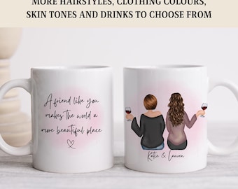 Tazza personalizzata per la migliore amica, Tazza per amiche, Tazza per amiche, Tazza regalo, Regalo per amica, Tazza per sorella, Tazza per figlia, Regalo per amica