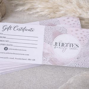 Cheques regalo, Certificado regalo personalizado, Cheques regalo para pequeñas empresas, Cheque regalo "Un regalo para ti", Tarjetas de regalo