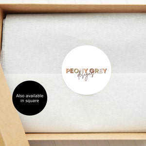 Pegatinas con logotipo de empresa. Logotipo comercial redondo personalizado, pegatina personalizada, etiquetas comerciales, etiquetas postales, pegatinas de pedido
