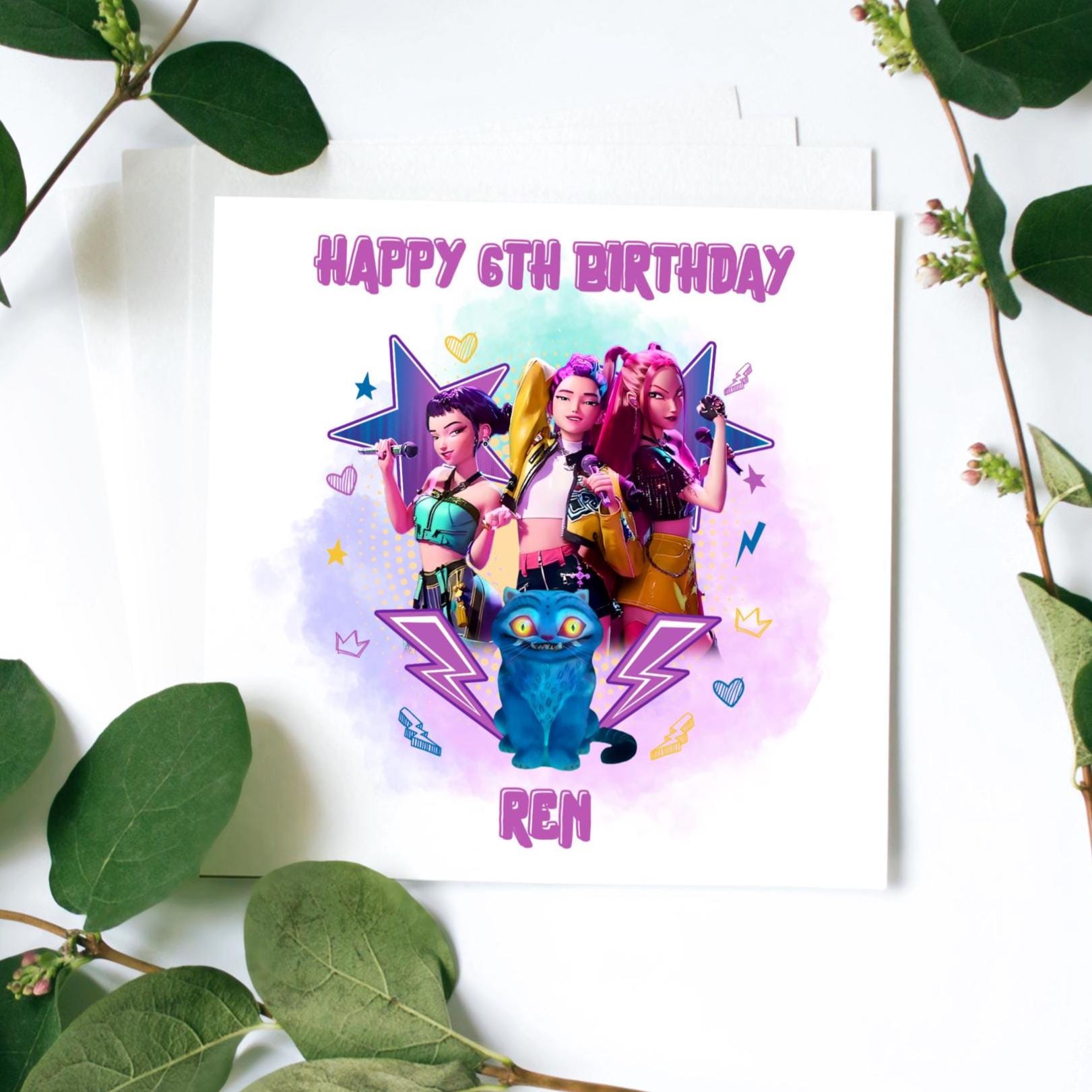 Kpop Demon Hunters Personalised Birthday Card, Huntrix, Daughter