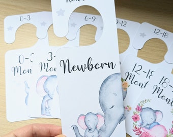 Divisori per vestiti per neonati con elefante, organizzazione del guardaroba, regalo per baby shower, cameretta dei bambini, nascita del bambino