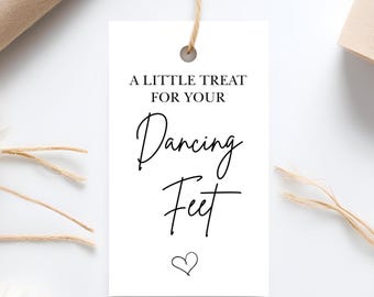 Wedding Flip Flop Tags, A treat For Your Dancing Feet, Wedding Favour Tags