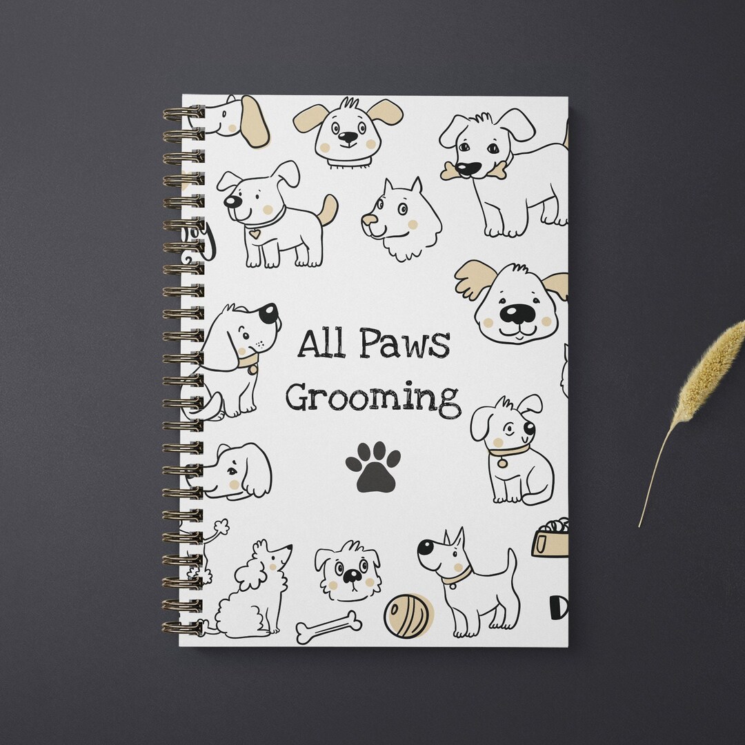 Dog Groomer Appointment Book, Dog Grooming Client Record Book, Dog