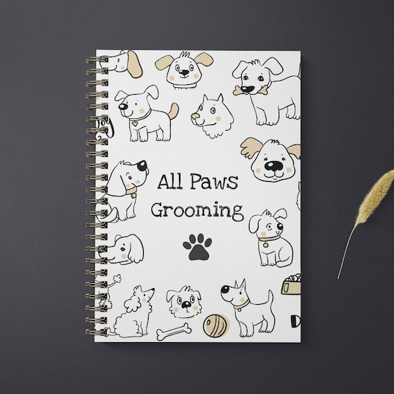 Dog Groomer Appointment Book, Dog Grooming Client Record Book, Dog