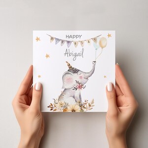 Carte d'anniversaire éléphant, Carte éléphant, Carte d'anniversaire, Célébration, Fête d'anniversaire, Éléphants