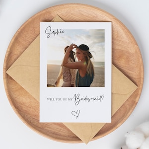 Karta z propozycją dla druhny, spersonalizowana karta ze zdjęciem „Czy zostaniesz moją druhną”, karta z propozycją ze zdjęciem Polaroid, prezent dla druhny, druhna honorowa