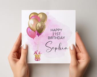Geburtstagskarte Zum 18. Geburtstag Für Tochter – Champagnerrosen-Design, Großes A5-Format, Inkl. Umschlag