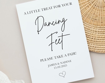A Treat For Your Dancing Feet Sign, Wedding Flip Flop Sign, Personalised Wedding Sign