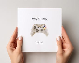 Personalised Gamer Birthday Card, Gaming Greeting Card