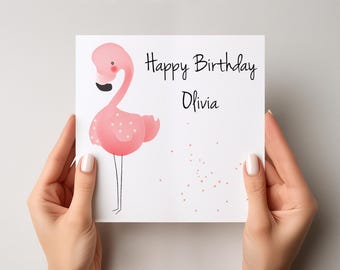 Flamingo Birthday Card, Flamingo, Birthday Card, Celebration, Birthday Party, Pink Flamingos