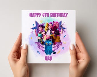 Kpop Demon Hunters Personalised Birthday Card, Huntrix, Daughter