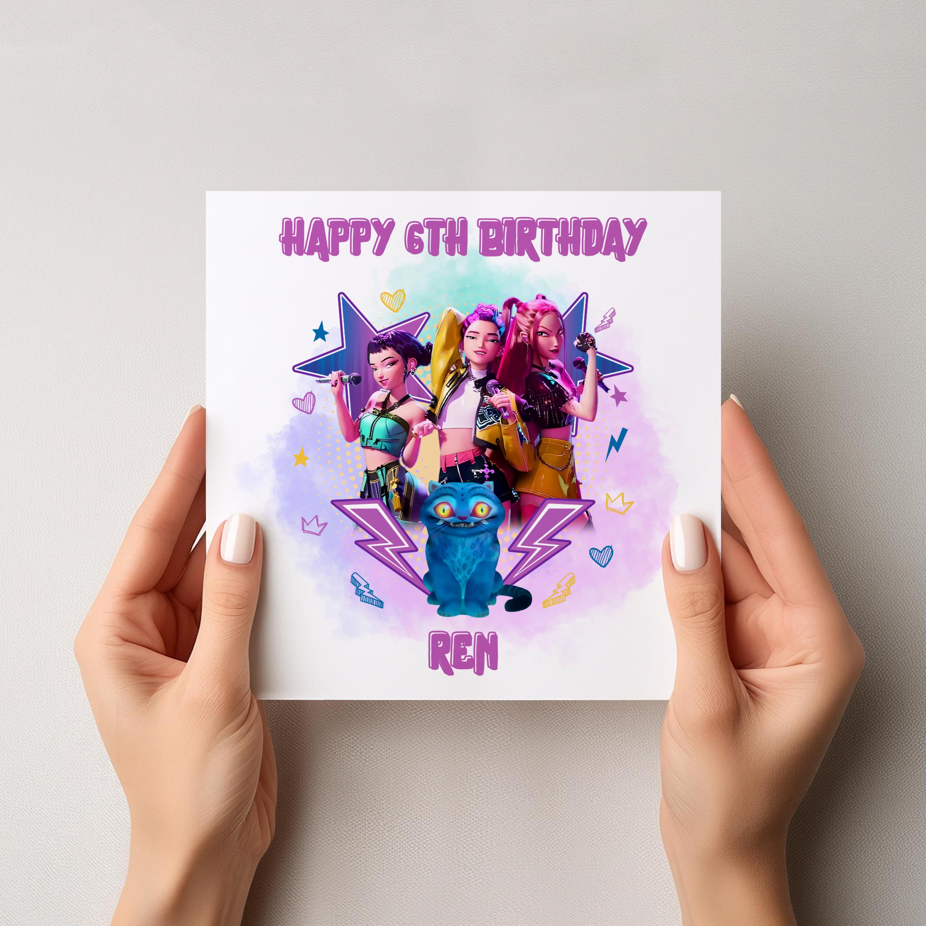 Kpop Demon Hunters Personalised Birthday Card, Huntrix, Daughter