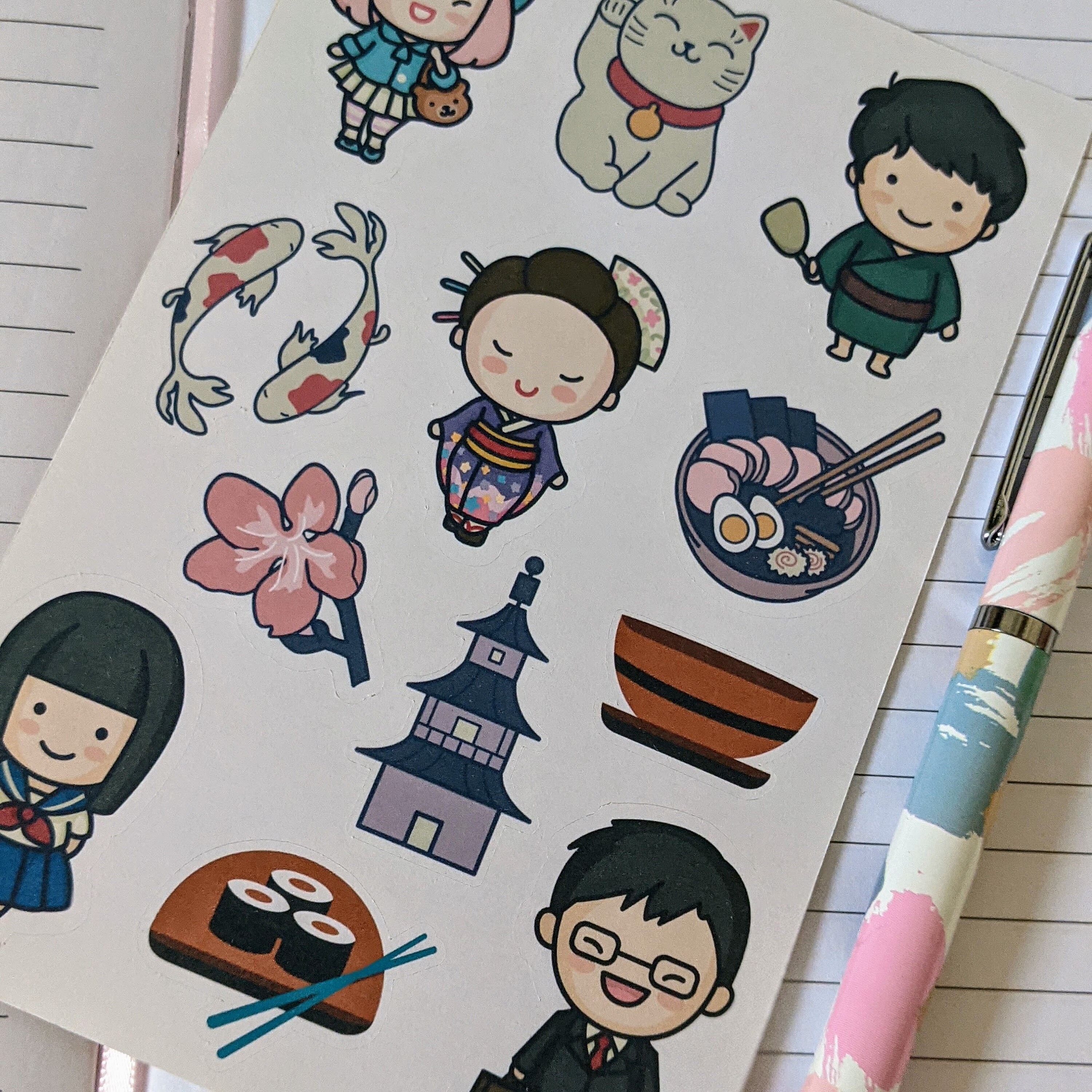 Japan Planner Stickers Japanese Character Stickers A6 Matte Etsy