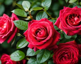 5 RED ROSE Rosa Bush Shrub Perennial Flower Seeds