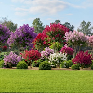 50 MIXED CREPE MYRTLE Lagerstroemia Indica Tree Shrub Crape  6 Color Mix - Red, Purple, Light Pink, Dark Pink, White, & Lilac Flower Seeds