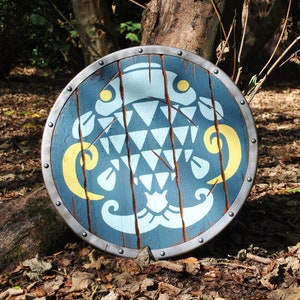 Steel, Wood and Leather Fisherman&#39;s Shield replica