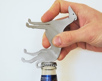 Greyhound Whippet stainless steel Bottle Opener / Coaster  Gift, Stocking Filler, Animal Lover Pets Puppy Canine Dog Lover