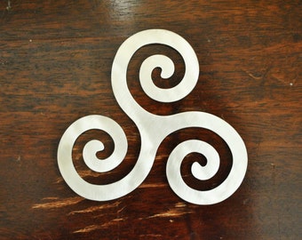 Celtic Spiral (Triskele) steel Coaster  / Celtic Symbol, Mythology, Pagan, Irish, Ireland, Norse, Senua, Viking, Mythology, Geek, Nerd, Gift