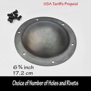 Réplique de bouclier Viking de taille moyenne en acier / Réplique Umbo avec rivets 6,75 po. 17 cm