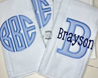 Burp Cloth Set - Monogrammed Burp cloth Set - Boy Baby Gift - Baby shower gift - baby gift - personalized gift