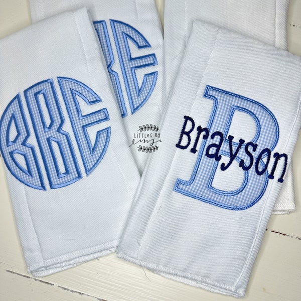 Burp Cloth Set - Monogrammed Burp cloth Set - Boy Baby Gift - Baby shower gift - baby gift - personalized gift