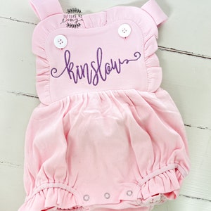 Girls Monogram Bubble -  Baby Bubble Outift - Embroidery Baby bubble - Baby Girl dress