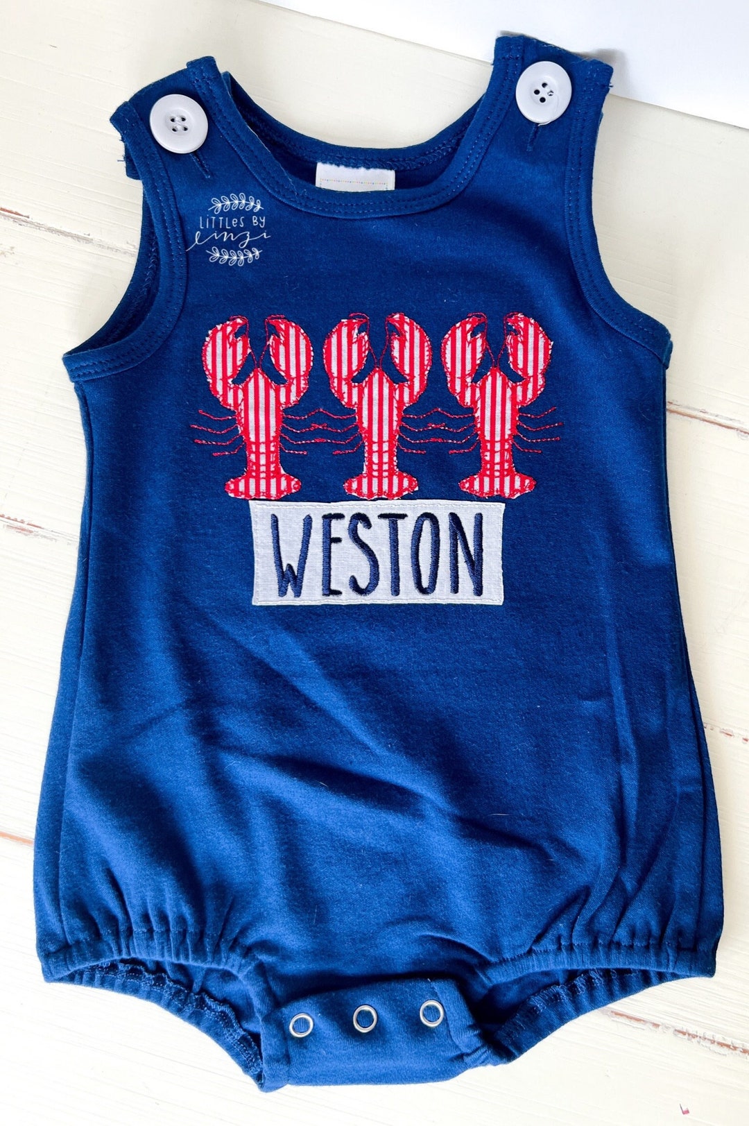 Monogram Lobster Boil Lobster Boil Baby Bubble Lobster Embroidery Shirt