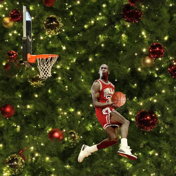 Awesome Michael Jordan Two-Piece Ornament set with Free Engraving and Gift box