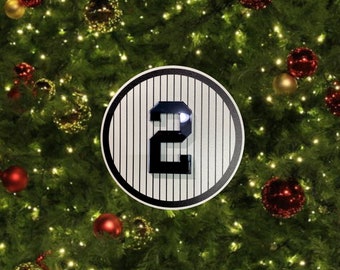 Awesome mirrored NY Yankees retired numbers wood ornament