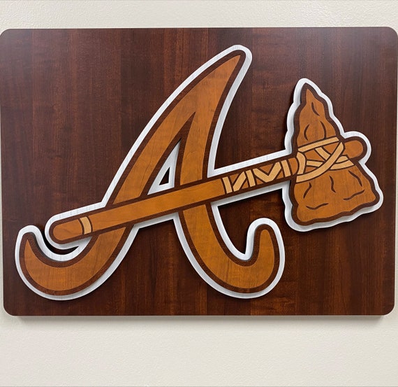 Atlanta Braves 3d Y Logotipo De Madera Incrustada Etsy