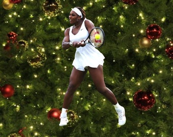 Awesome Serena Williams 6 inch wooden ornament with free engraving and gift box