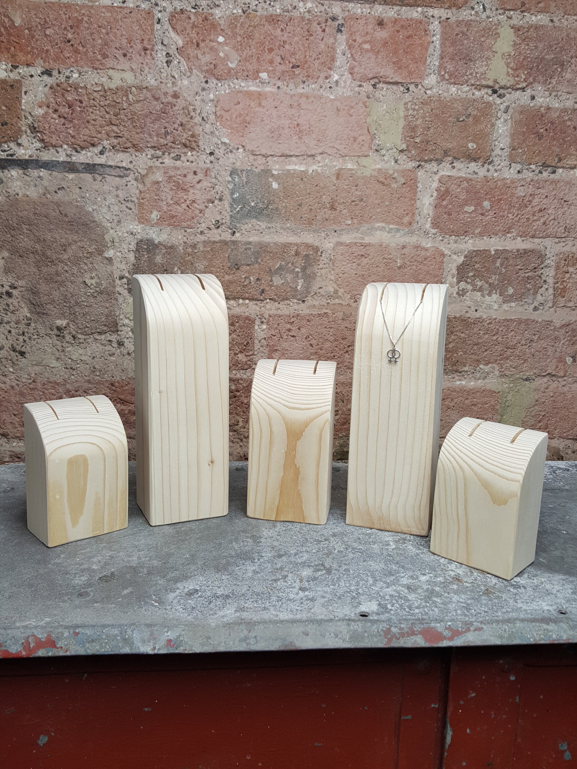 Necklace Display Stand Handmade Natural Wood Jewellery 50