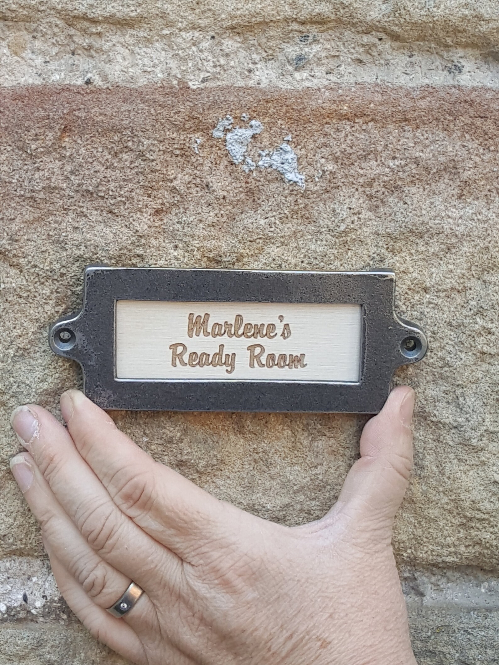 Vintage Style Custom Engraved Cast Iron Office Name Plate Etsy