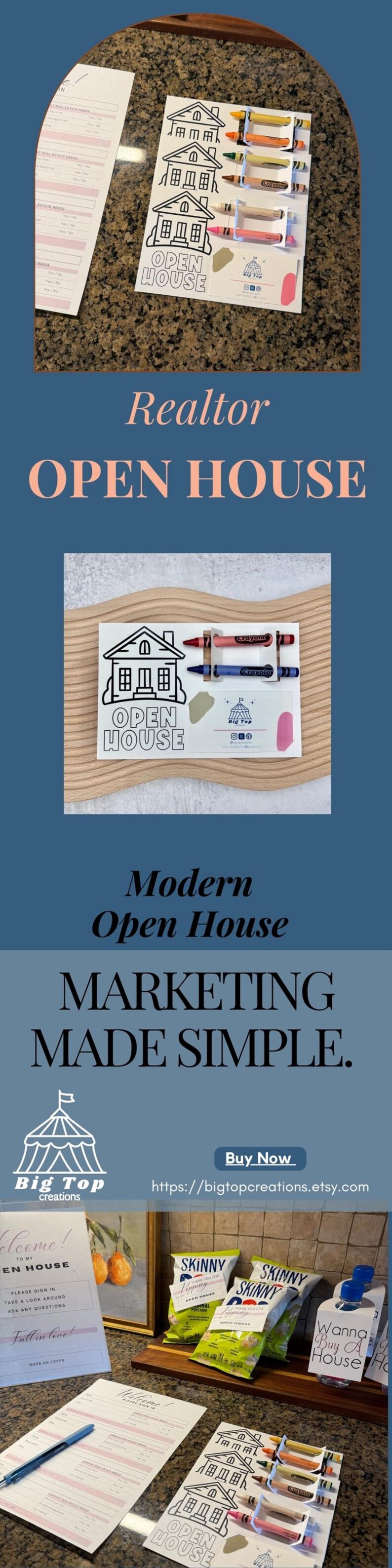 Open House Coloring Card Realtor Marketing Tool Broker Business Promotion Material Child Entertainment giveaway Activity Viewing Game Kids image 9